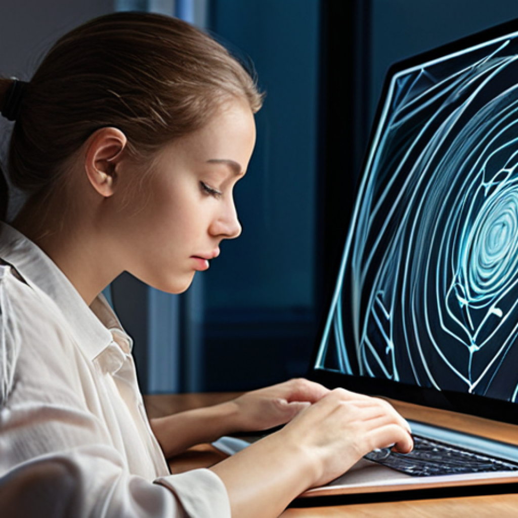 A serene and focused individual, possibly seen from behind or in a thoughtful pose, engaging in a creative or strategic task like brainstorming or sketching. In the background, subtle, ethereal glowing lines and abstract digital patterns subtly emanate from a laptop or tablet, symbolizing unseen automation and AI processes seamlessly handling routine tasks. The atmosphere is calm and uncluttered, with soft, natural lighting, conveying a sense of regained time, reduced stress, and heightened mental well-being. High-quality digital painting, harmonious, inspiring, deep focus, modern workspace.