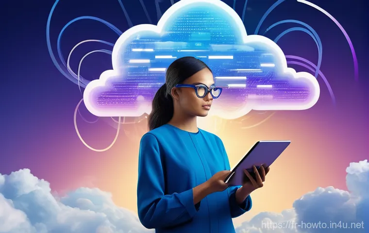 클라우드 기반 파일 관리 활용법 - **Prompt 1: The Personal Cloud Navigator**
"A vibrant, dynamic illustration featuring a professi...