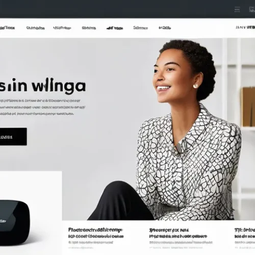 Home 26 쇼핑몰 웹사이트 최적화 방법 - **Prompt 1: Seamless User Experience and Modern Design**
A bright, clean, and modern e-commerce ...